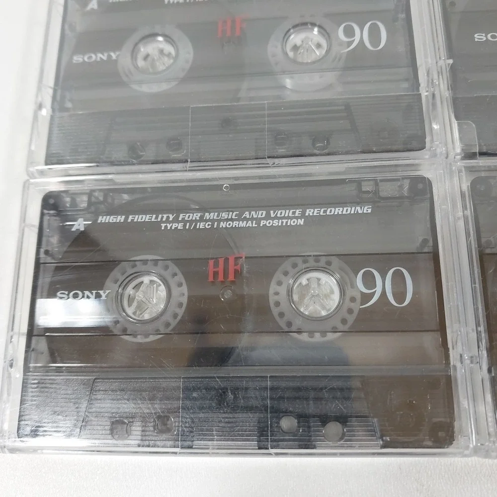 Sony Cassette Tapes Lot‎ 8 HF90 Blank Audio Cassettes Vintage